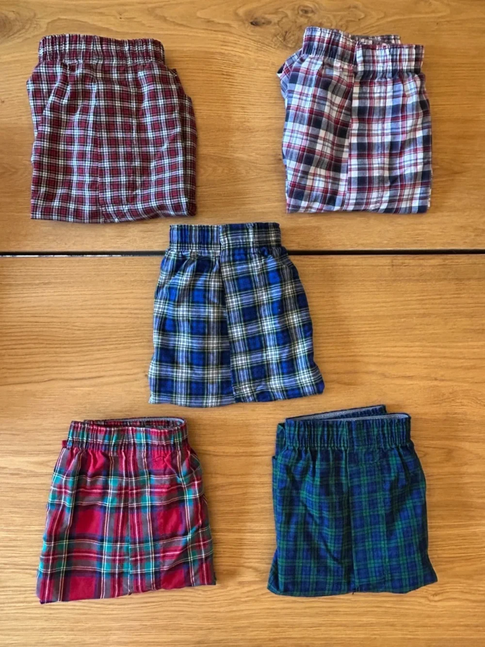 Hanes Men's Size XL Red Blue & Green Boxer Shorts - Lot of 5